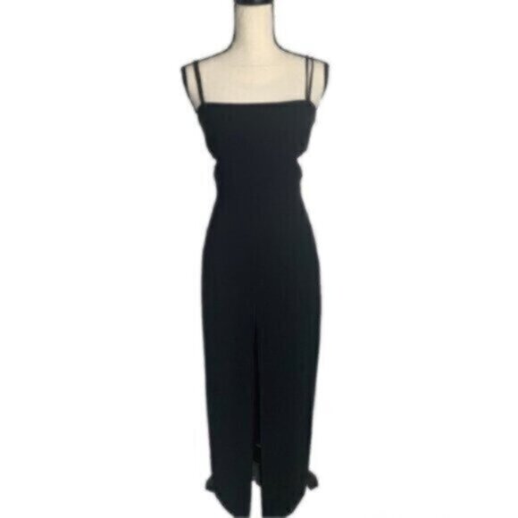 Tahari Black Cut Out Side Maxi Evening Formal Dress - Picture 8 of 16